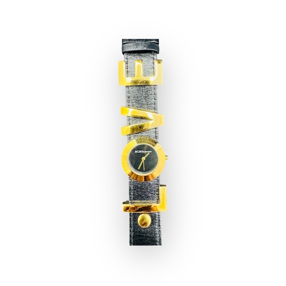 BCBGeneration LOVE Women's Wristwatch Black Dial Gold Tone Quartz Analog